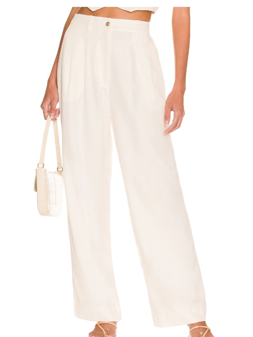 NWT Donni. Pleated Trouser in Creme